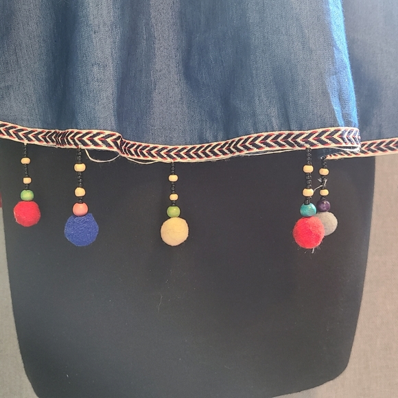 70s denim pom pom shirt - Picture 3 of 3